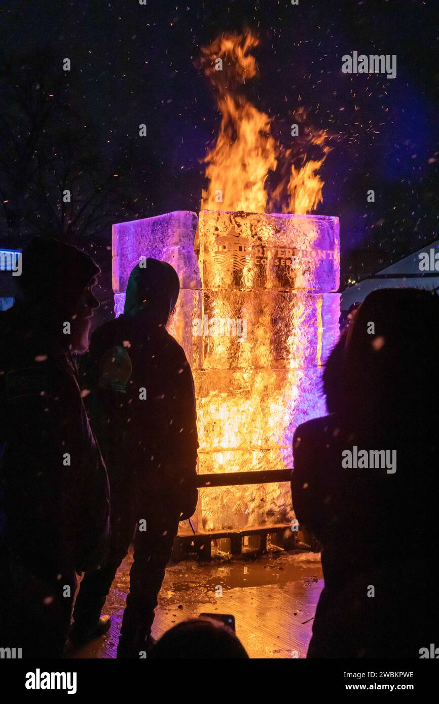 Detroit, Michigan The Fire & Ice Festival on the Detroit Riverwalk