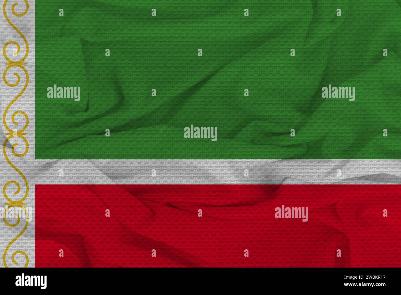 Flag of Chechen Republic, Fabric flag of Chechen Republic. Chechen ...
