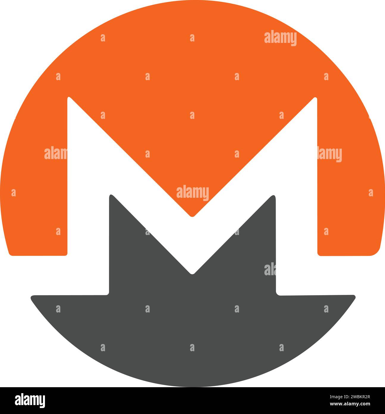 Monero XMR Cryptocurrency logo vector icon. . Crypto currency coin money symbols. Stock Vector