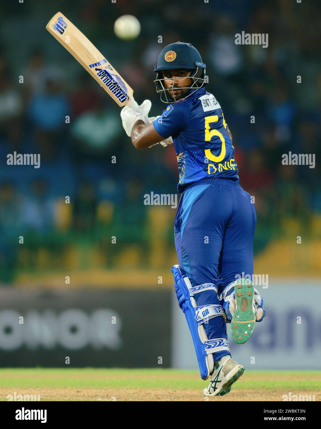 Danielodi Colombo, Sri Lanka. 11th January 2024. Shevon Daniel of Sri Lanka plays ...