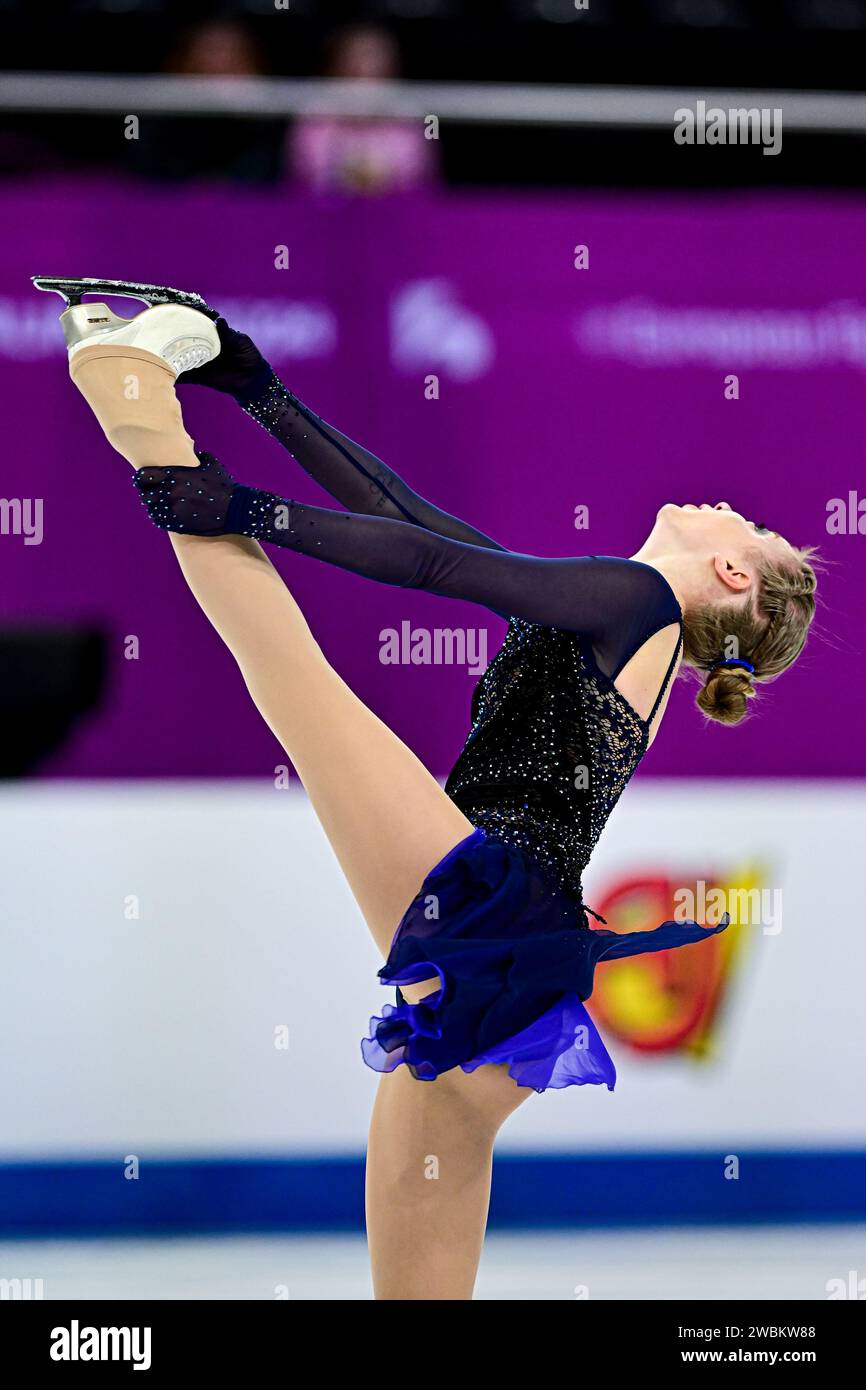 Alexandra FEIGIN (BUL), during Women Short Program, at the ISU European Figure Skating