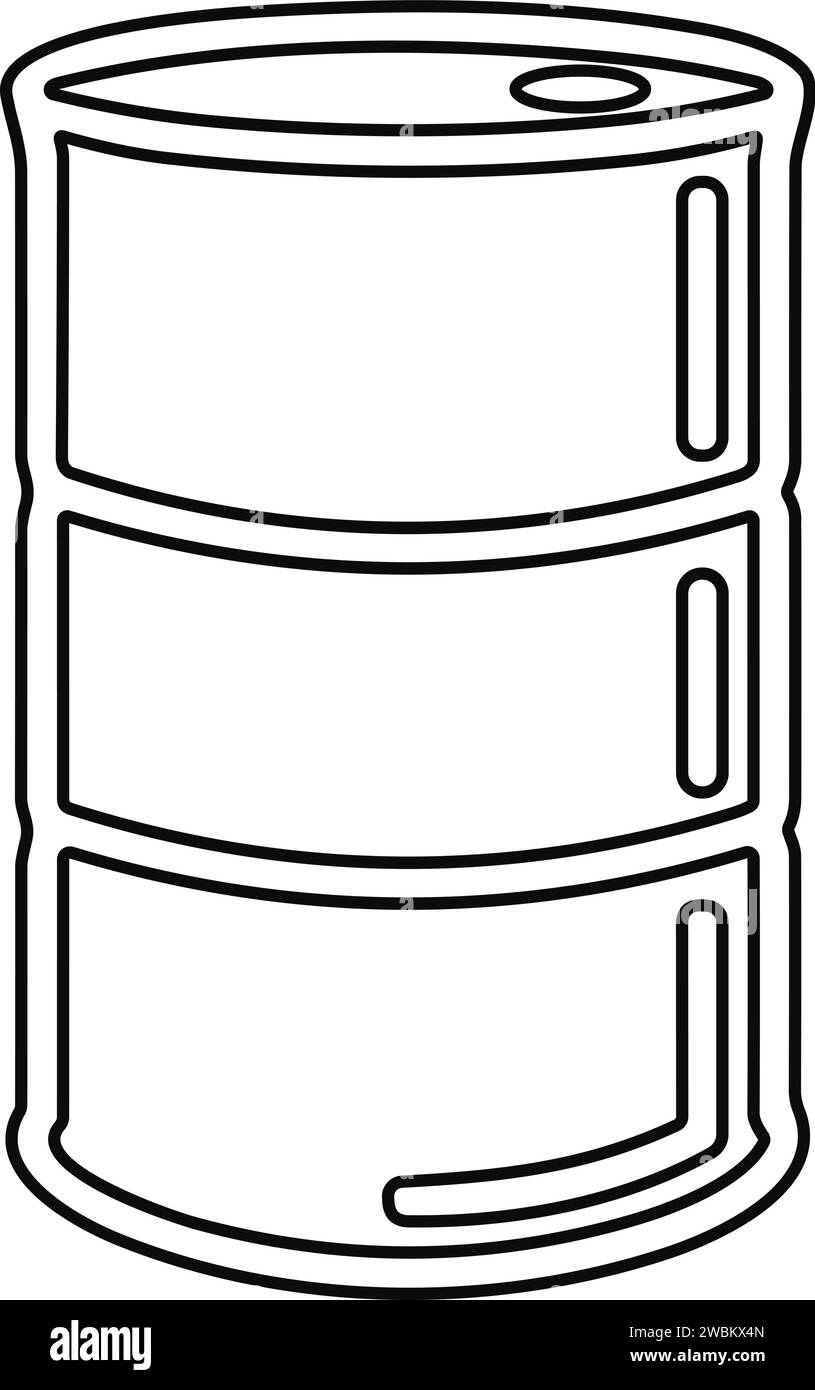 Black Oil Drum Container Icon. Barrel Icon. Oil Labels. Oil Barrel