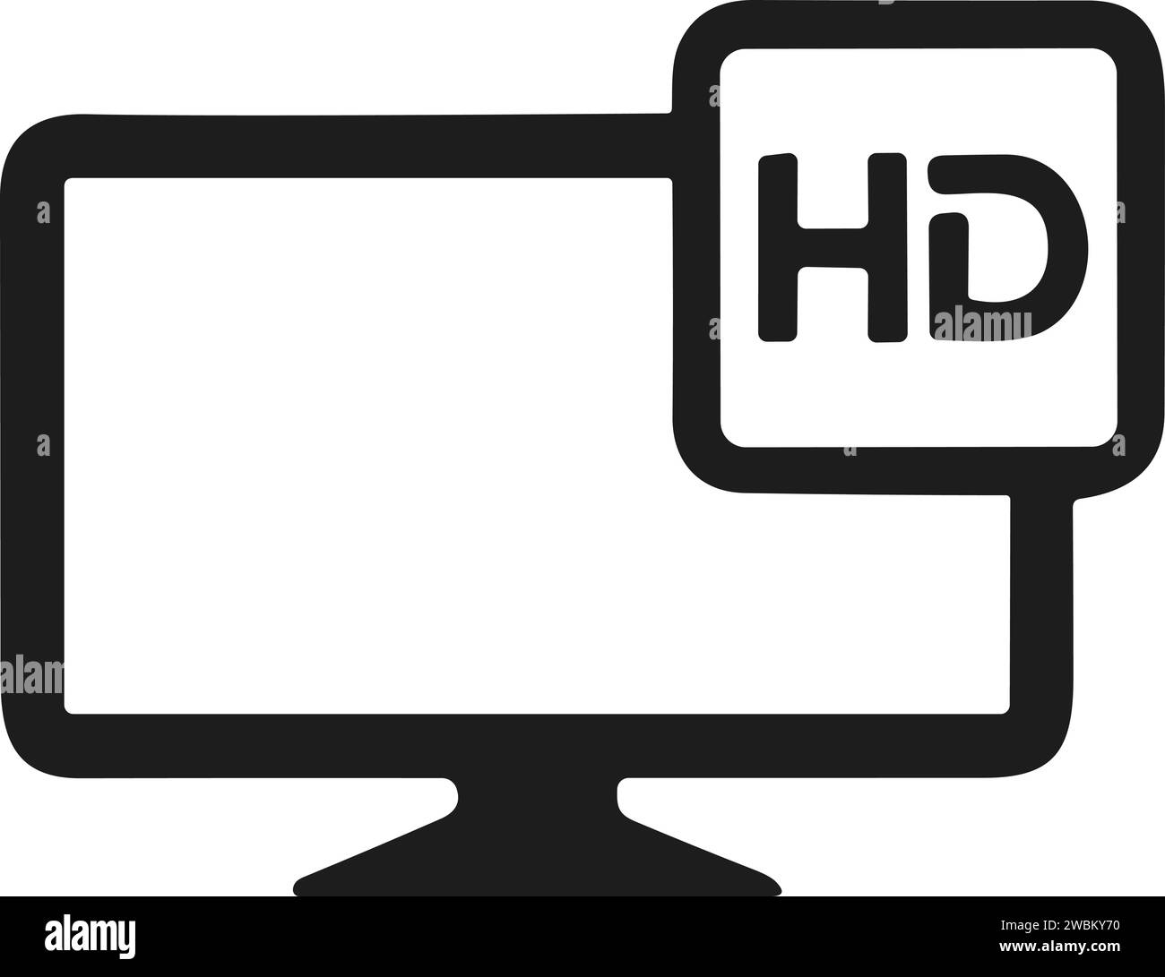 Screen or LCD or TV video resolution icon. Monitor size symbol. HD