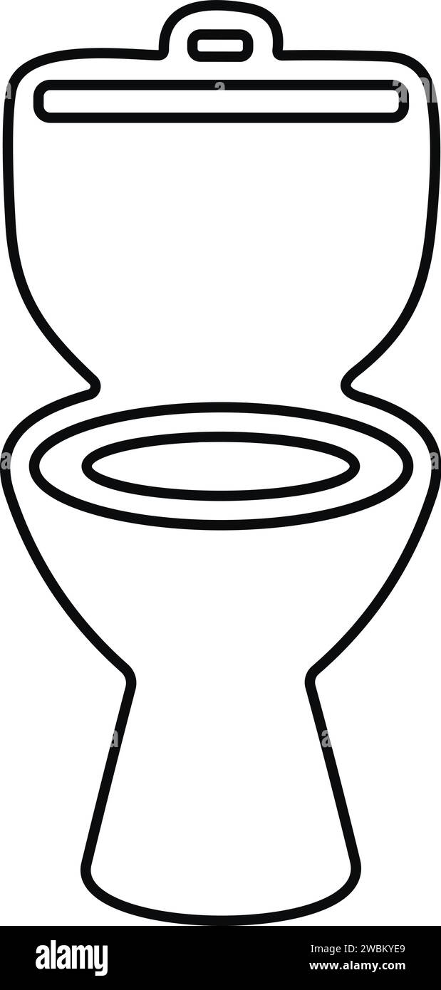Toilet line icon bowl sanitaryware vector bathroom. Bidet toilet icon Stock Vector