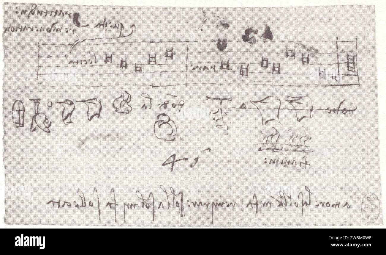 Riddle Instrument LEONARDO DA VINCI.The flights.MUSICAL GAMES.A SKETCH FOR A FANTASTICAL ...