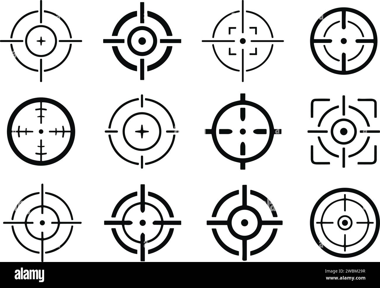 Different icon set of targets and destination. Target and aim