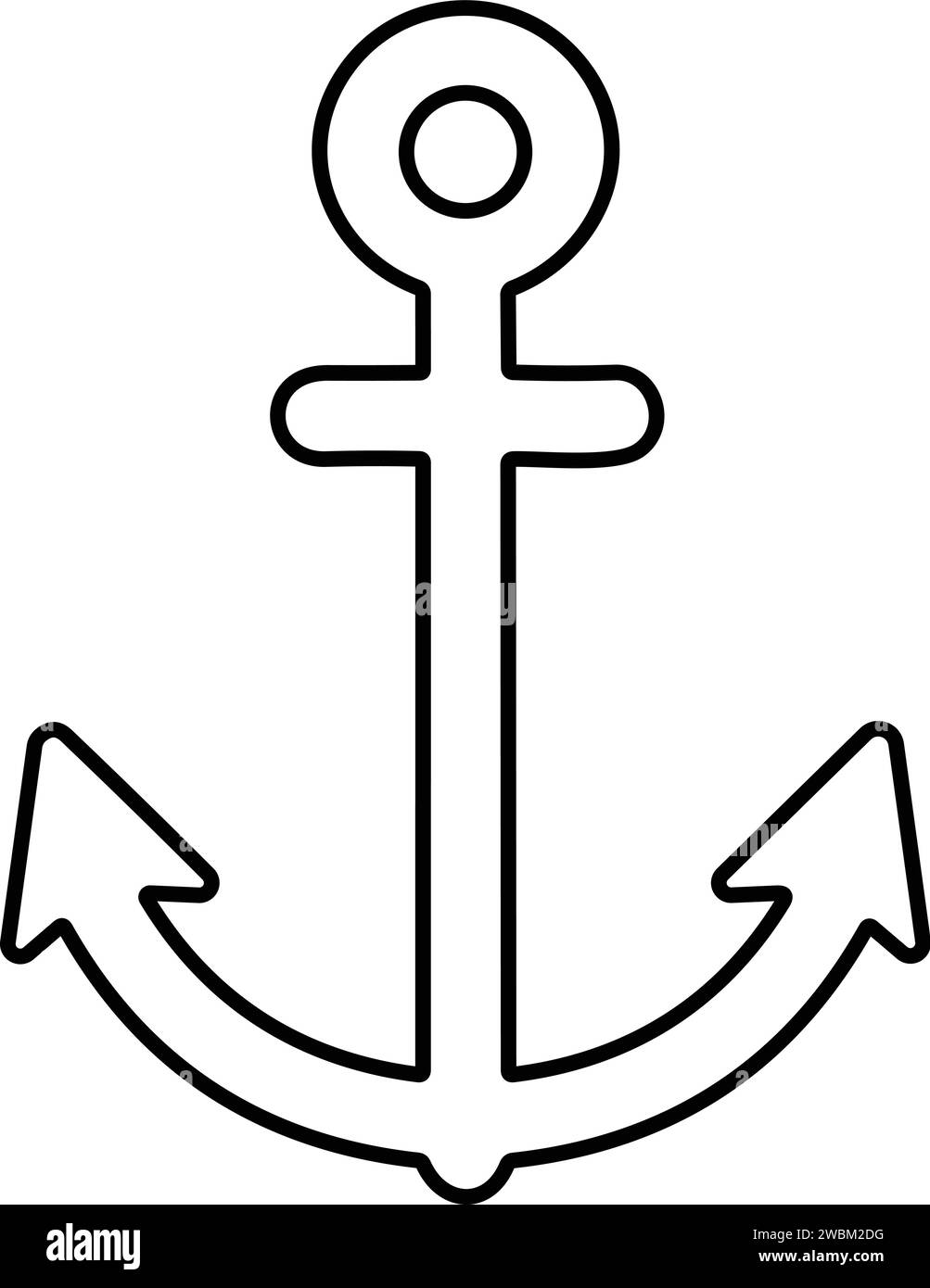 Anchor icon. Anchor in sea. Nautical symbol. Simple anchor line style stock vector Stock Vector