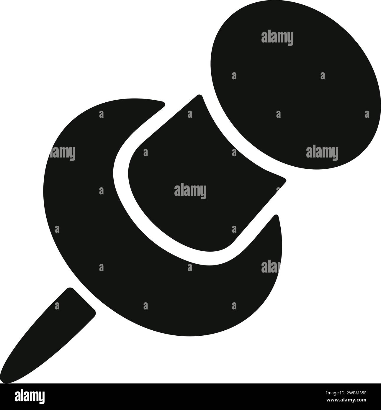 Push pin icon. Thumbtack for note attach . Paperclip symbol. Pushpin ...