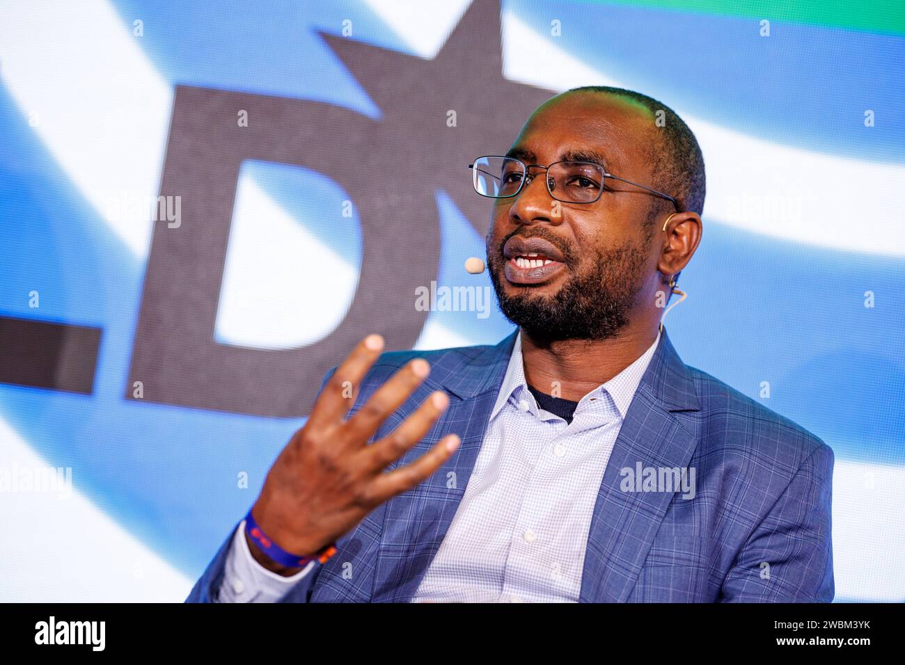 Munich, Germany. 11th Jan, 2024. Inuwa Kashifu Abdullahi, CEO of the National Information Technology Development Agency (NITDA), speaks at the Digital Life Design (DLD) innovation conference. DLD is a conference on internet trends and developments in digitalization. Credit: Matthias Balk/dpa/Alamy Live News Stock Photo