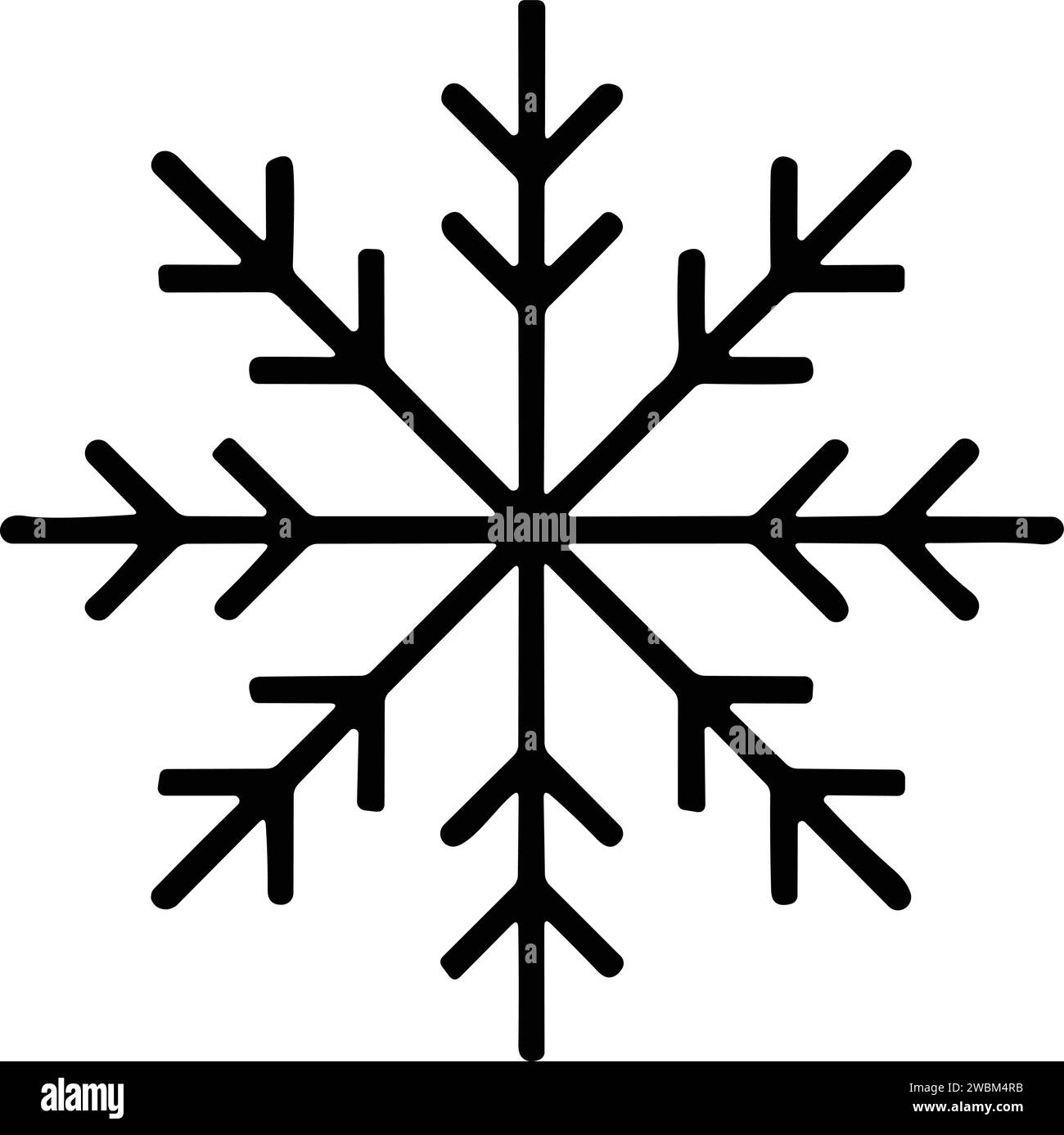 snowflakes thin line icon. simple snowflake, for report, presentation, diagram, web design. ice symbol Stock Vector