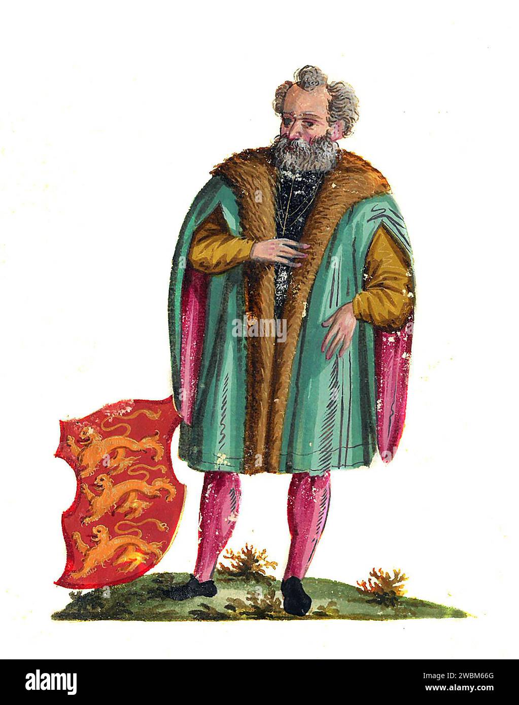 Frederick II, Duke of Swabia. Portrait of Frederick II (Friedrich II, 1090-1147), c. 1600 Stock Photo