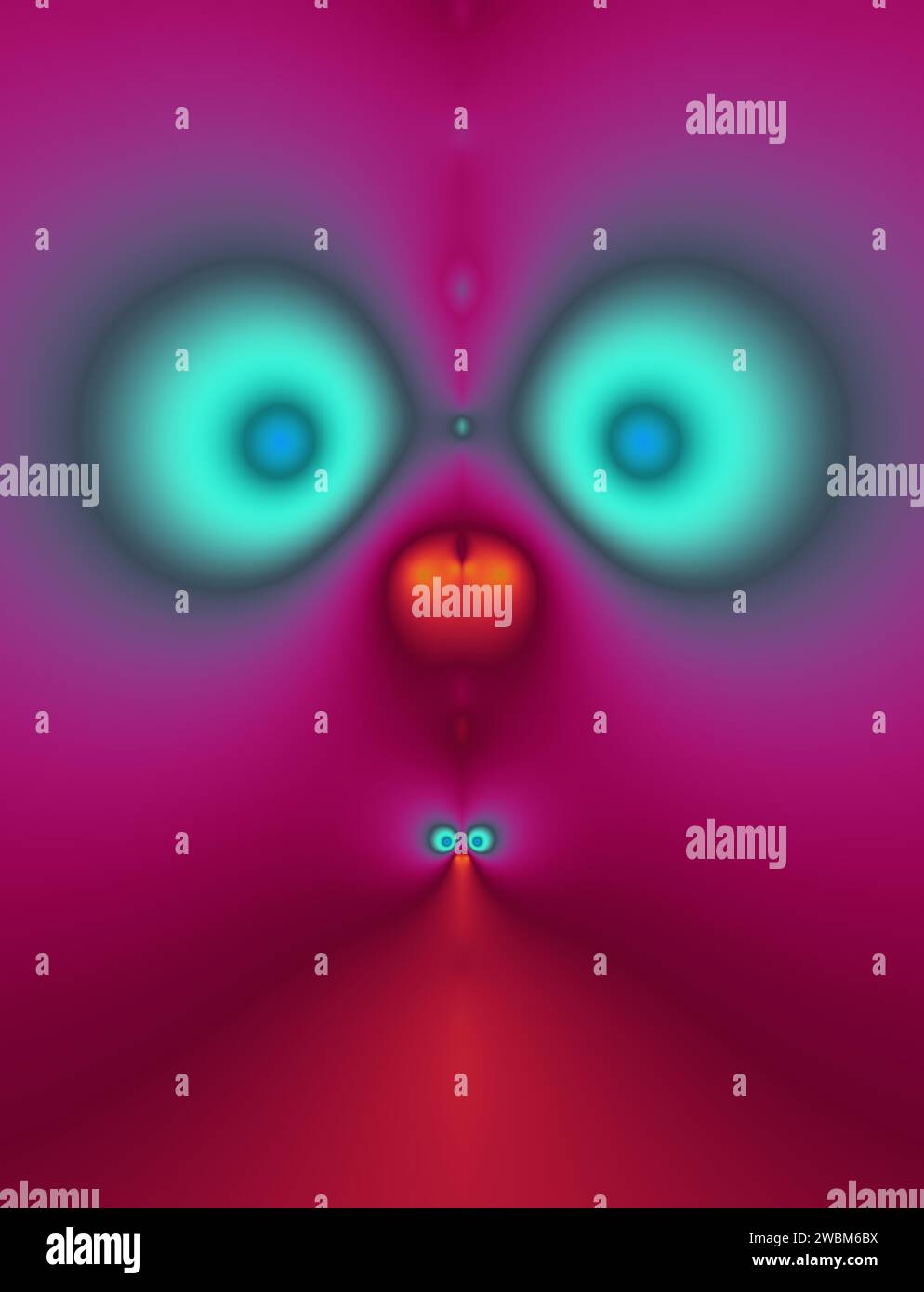 complex fractal image, cute face creature digital art, colourful ...
