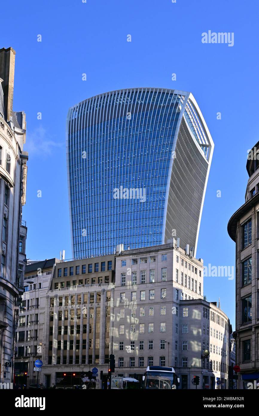 Unusual skyscraper 20 Fenchurch Street dominating traditional city