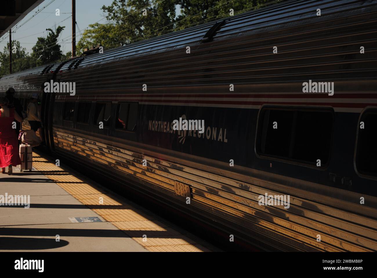 A photo of an Amtrak Northeast Regional train at the BWI train station