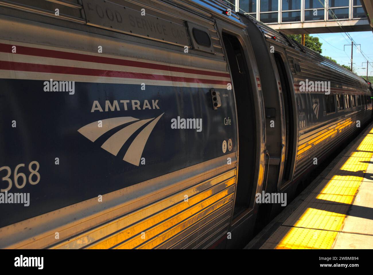 A photo of an Amtrak Northeast Regional train at the BWI train station