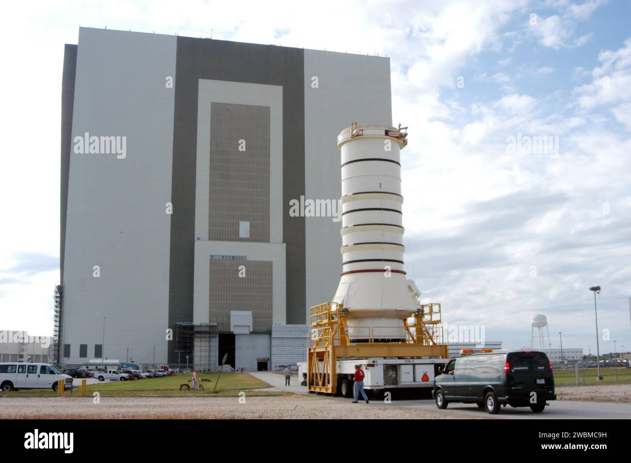 The aft skirt and lower segment of a Solid Rocket Booster for STS-114 ...
