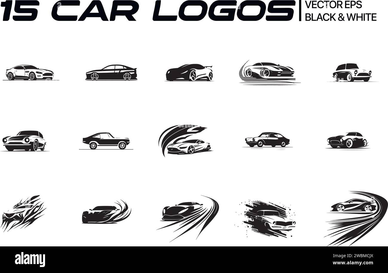 flat AUTO GARAGE vehicle silhouette logo design Stock Vector Image & Art -  Alamy