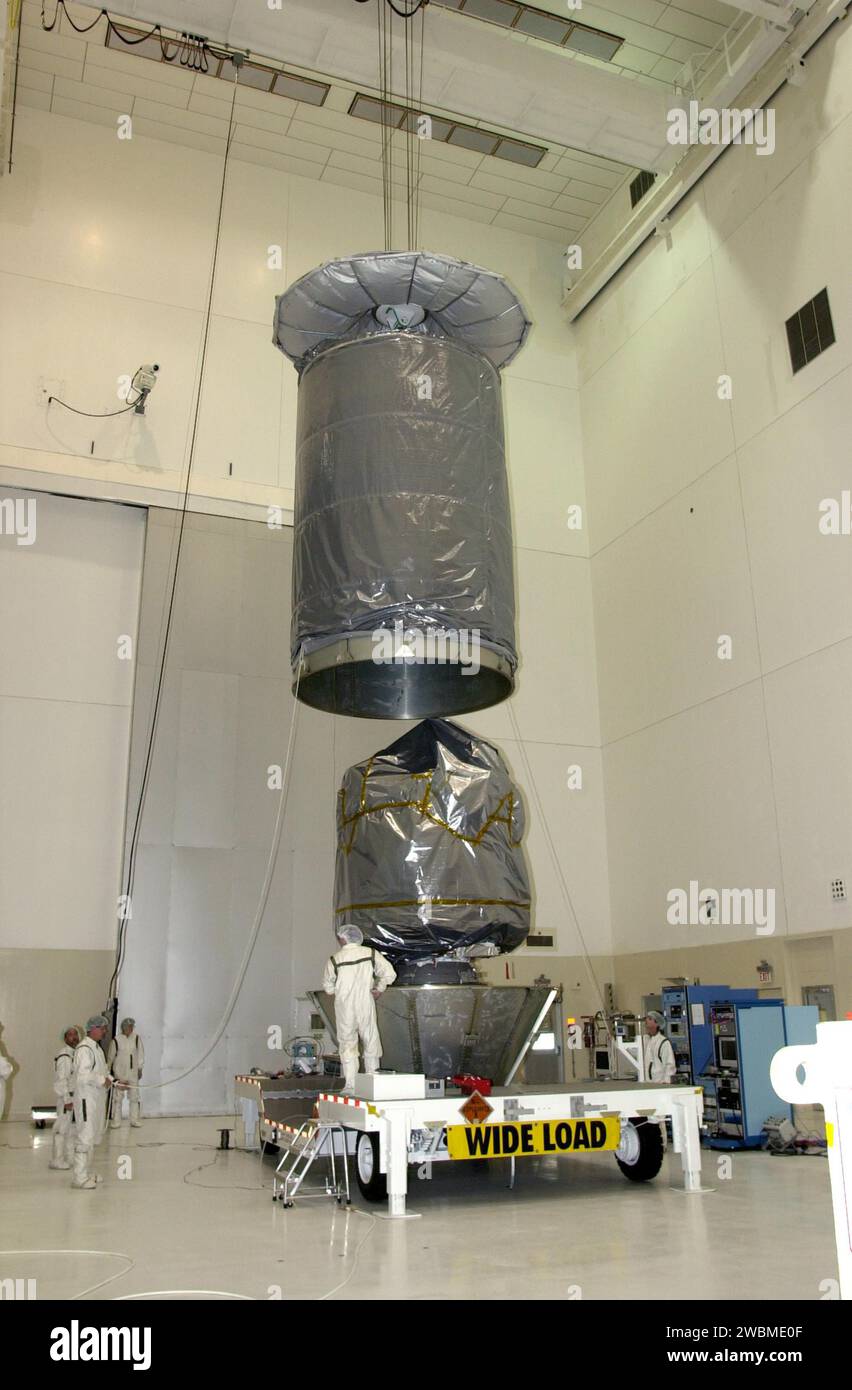 CONTOUR spacecraft is enclosed in a container at SAEF-2 for transfer to ...