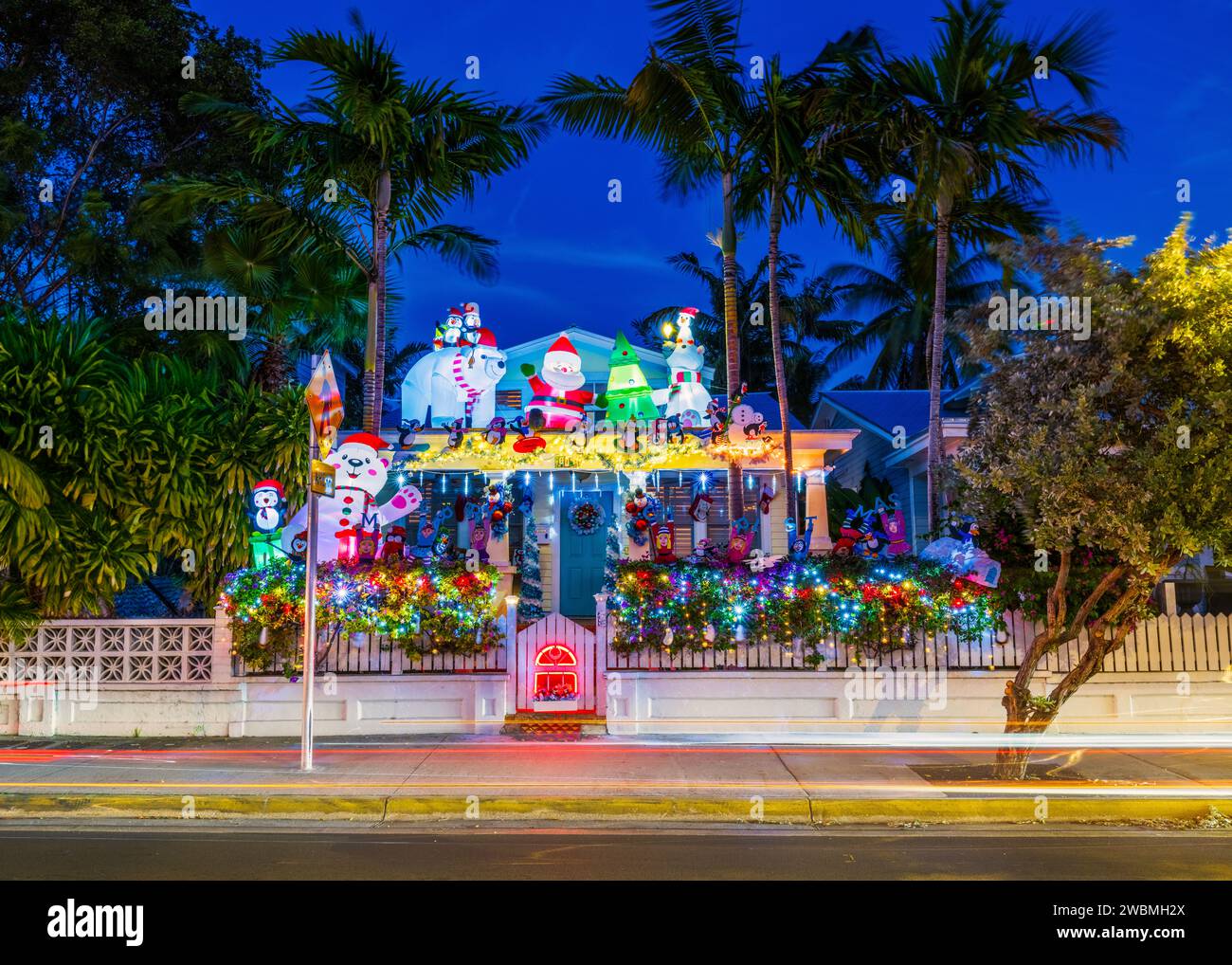 Christmas Decorated House Key West, Florida USA Stock Photo - Alamy