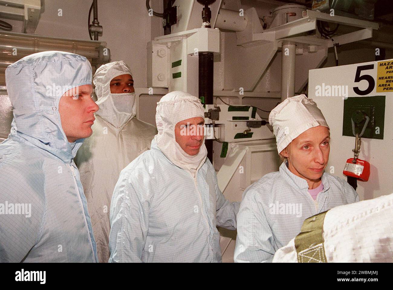STS-98 crew members inspect the Destiny laboratory module in Space ...