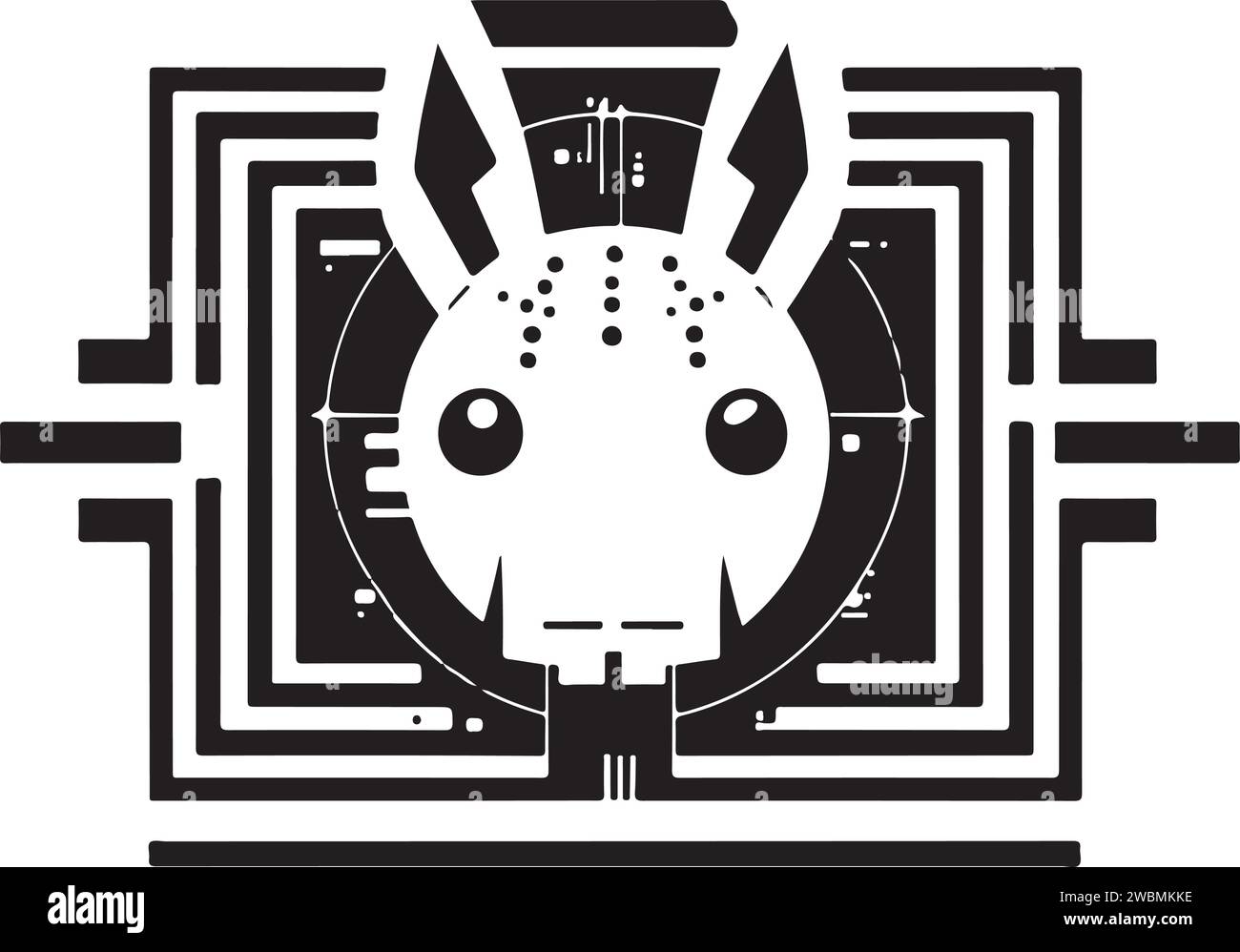 Tech rabbit vector Black and White Stock Photos & Images - Alamy