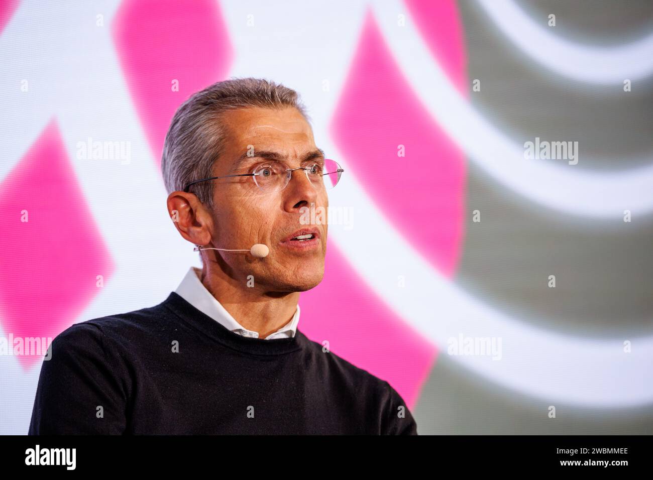 Munich, Germany. 11th Jan, 2024. Michael Diederich, Deputy CEO and CFO of FC Bayern, speaks at the Digital Life Design (DLD) innovation conference. DLD is a conference on internet trends and developments in digitalization. Credit: Matthias Balk/dpa/Alamy Live News Stock Photo
