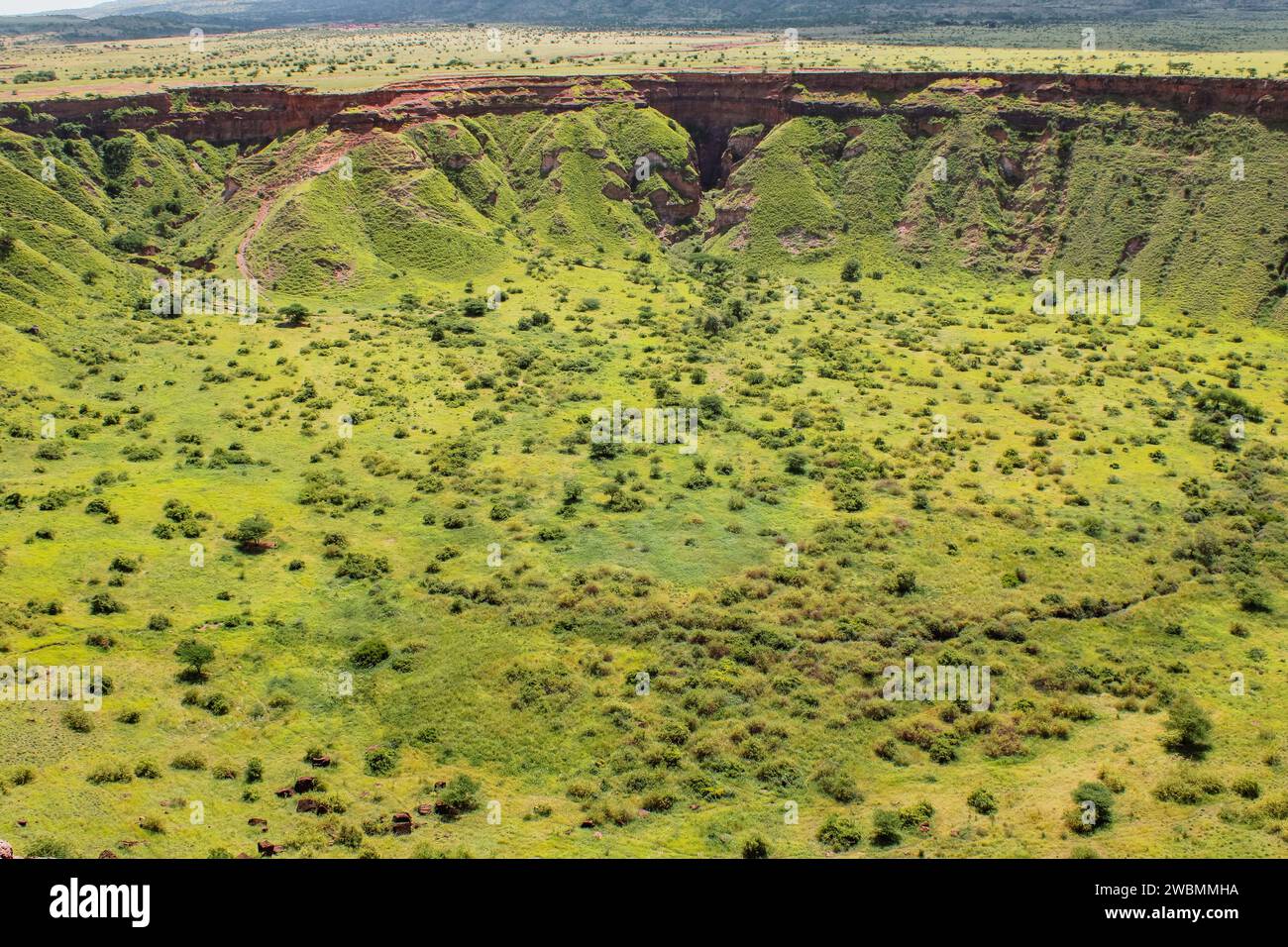 Scenic view of Shimo La Mungu - The God's Pit in Makonde Plateau in Tanzania Stock Photo