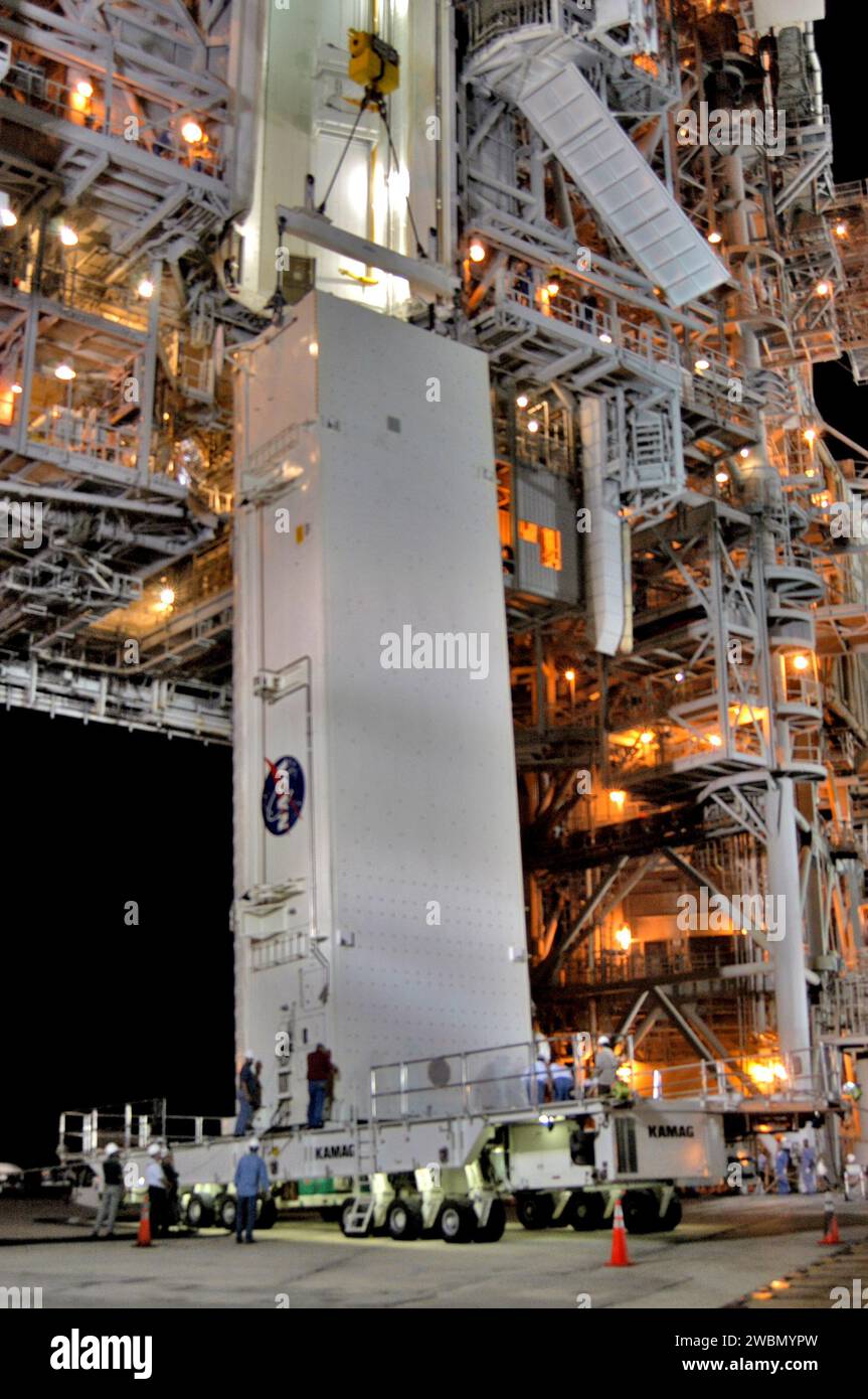 KENNEDY SPACE CENTER, FLA. - At Launch Pad 39B, the payload canister ...