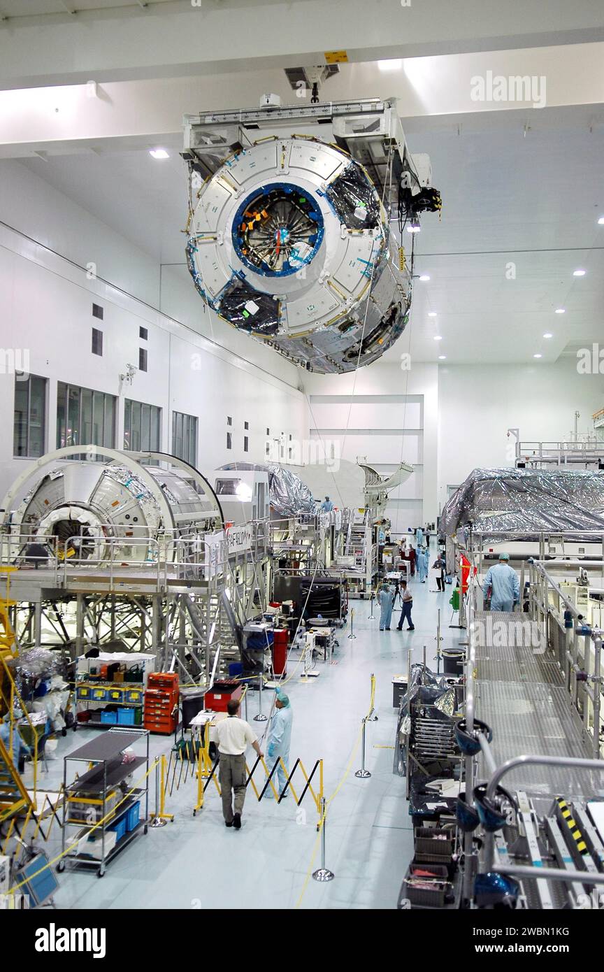 The ISS Node 2 module is moved in the Space Station Processing Facility ...
