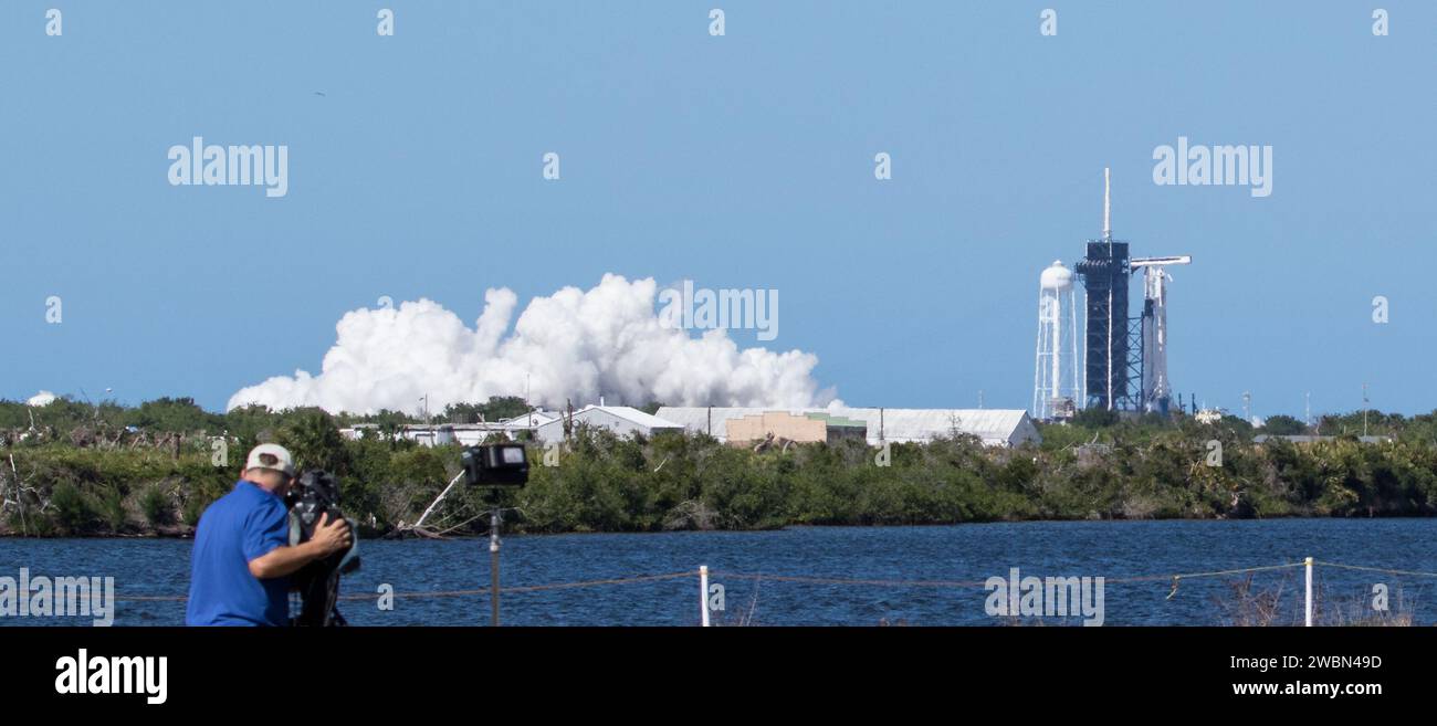 On May 22, 2020, SpaceX conducted a static fire test of Falcon 9 with ...