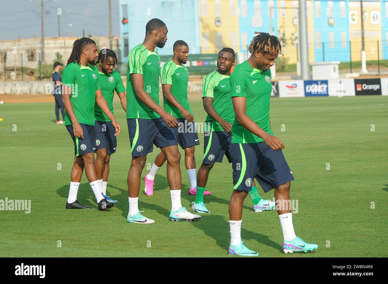 ABIDJAN, COTE D'IVORE - JANUARY 11;  Chidozie Awaziem of Nigeria during the Nigeria Training in preparation for Africa Cup of Nations match against Eq Stock Photo