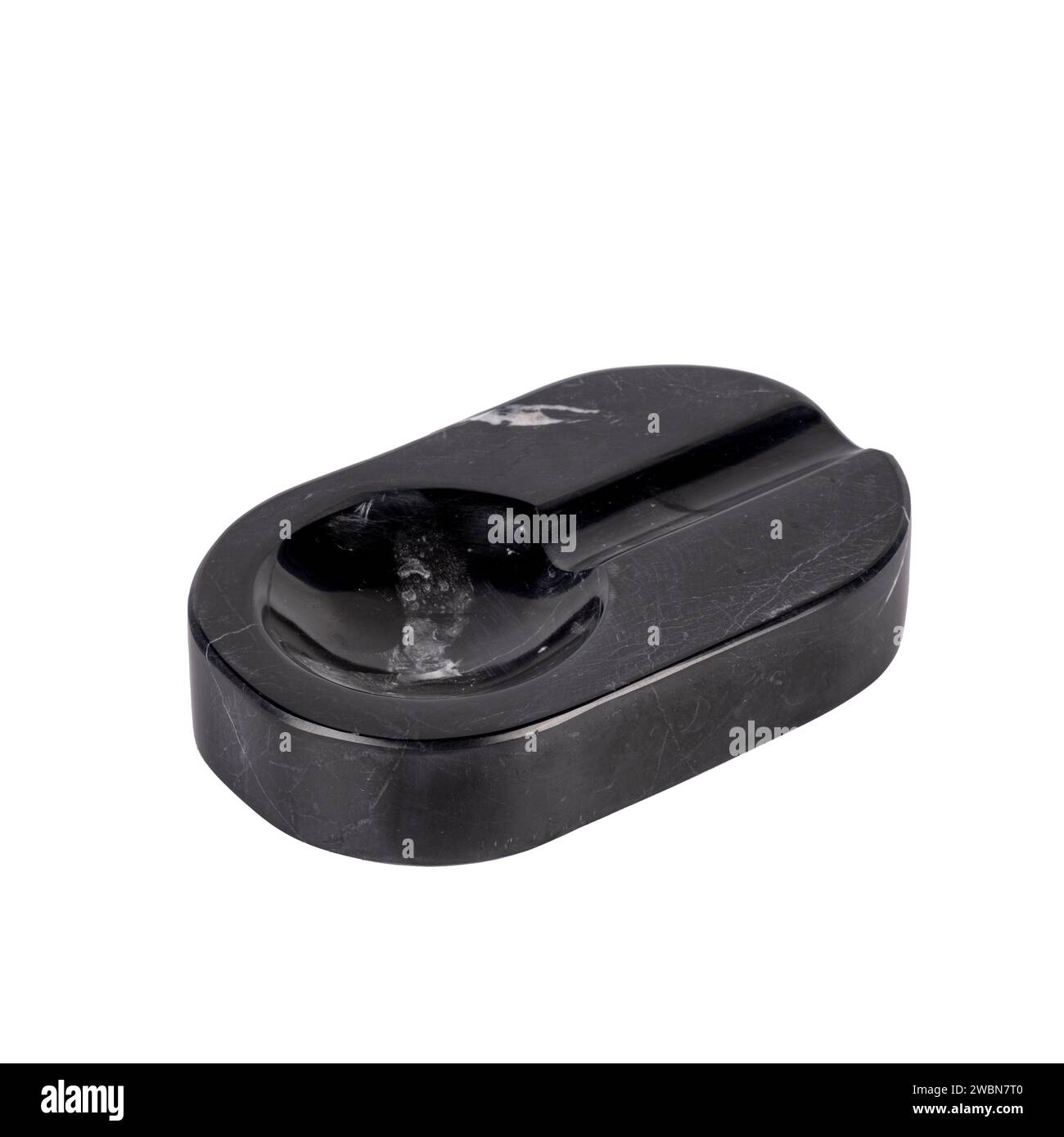 black marble cigar ashtray isolated on white Stock Photo - Alamy