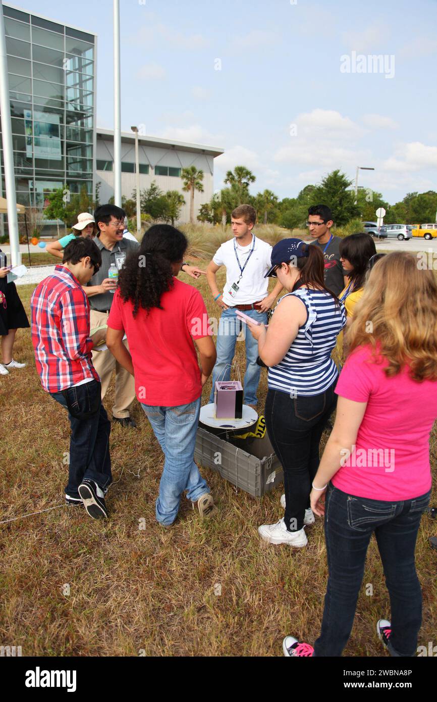 Cape Canaveral, Fla. -- Students listen intently as a laboratory ...