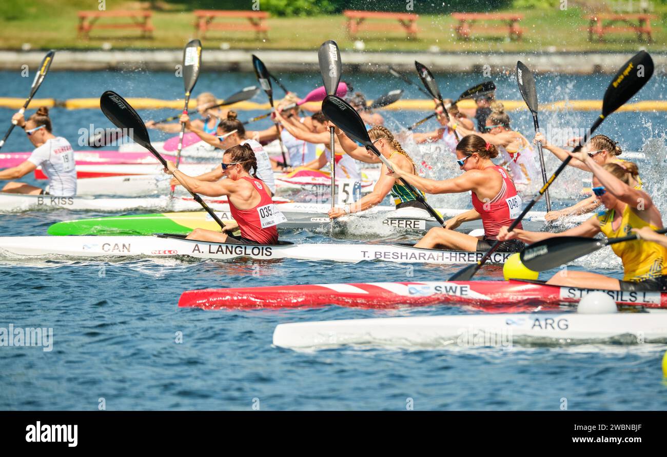 Dartmouth, Canada. August 6th, 2022. The Women K4 Final race, with all team in competition