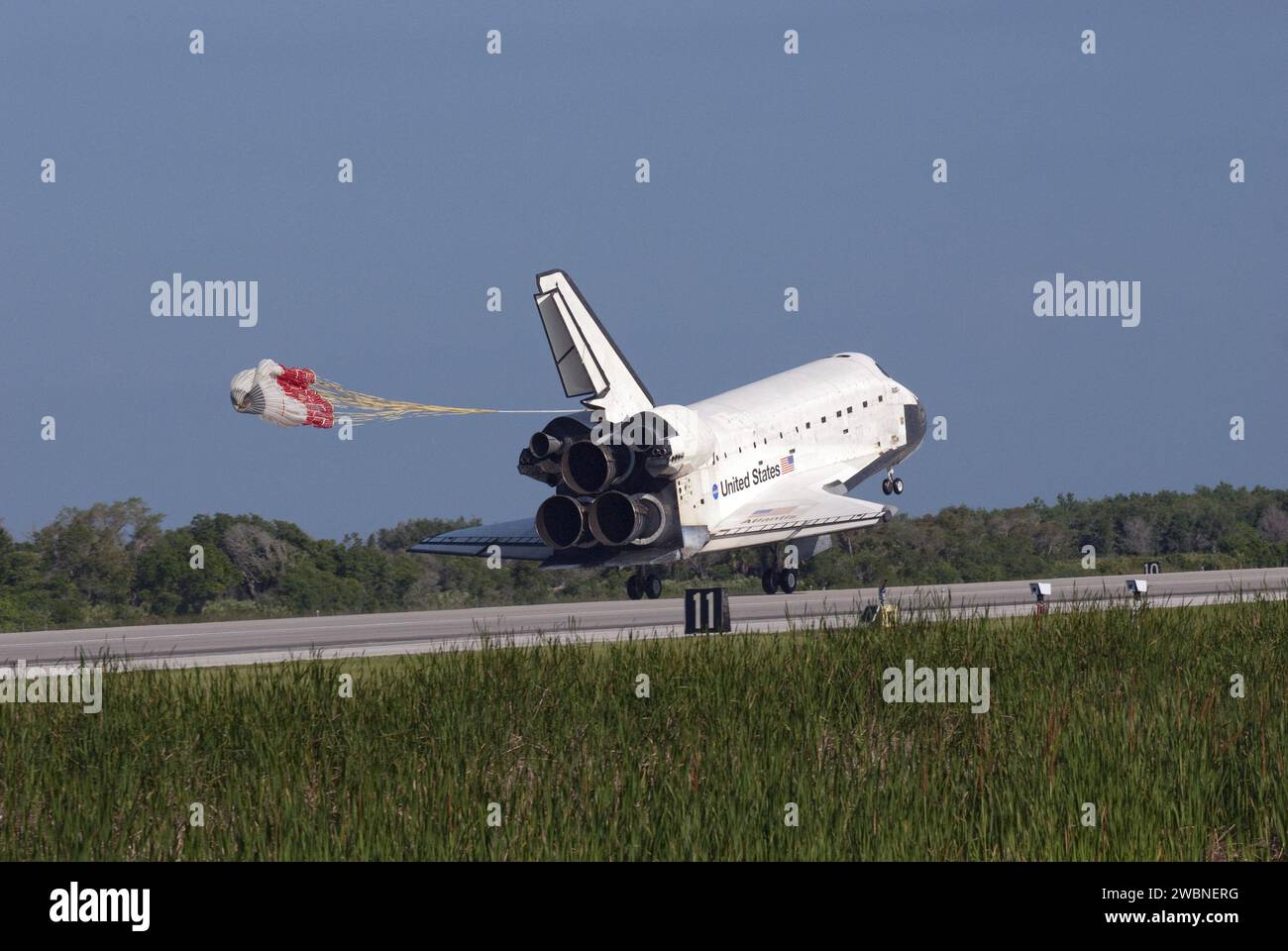 Space shuttle Atlantis lands at Kennedy Space Center's Shuttle Landing ...