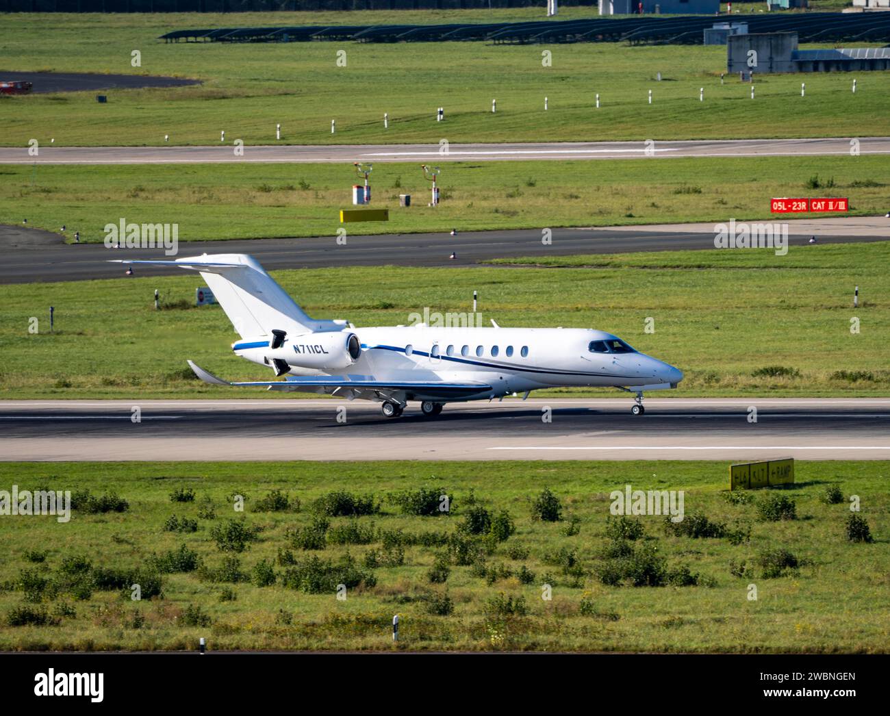 Cessna Citation Longitude, Sunshine Aviation, N711CL, private aircraft at Düsseldorf Airport, Stock Photo