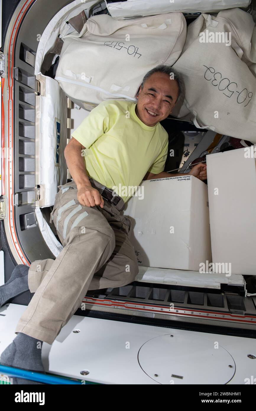 JAXA astronaut and Expedition 70 Flight Engineer Satoshi Furukawa works ...