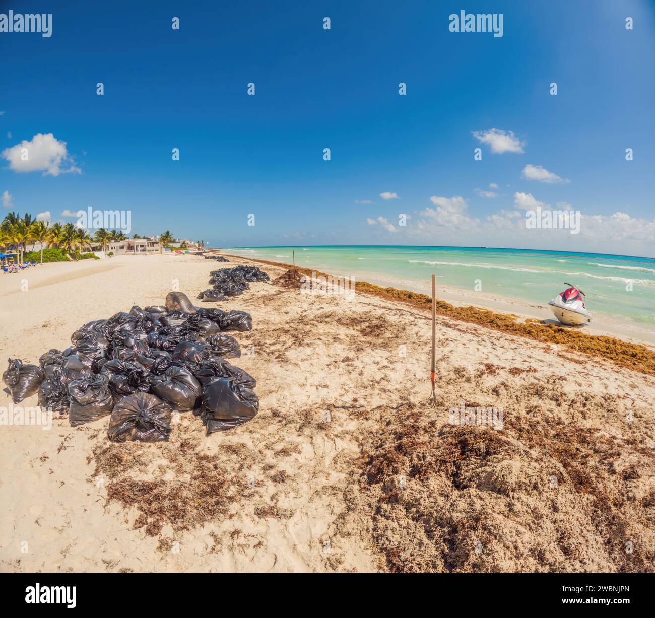The beautiful Caribbean beach totally filthy and dirty the nasty ...