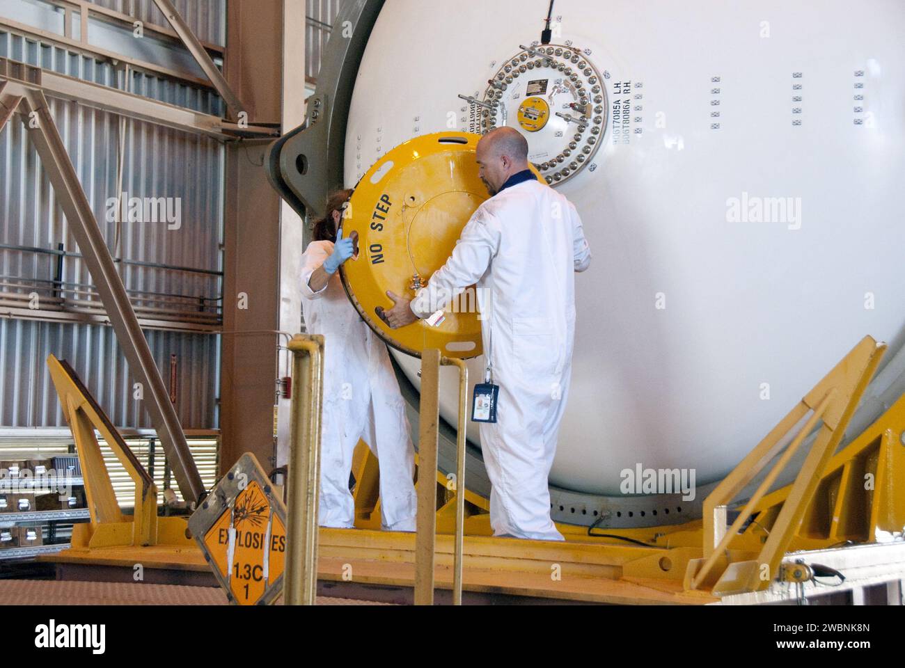 Rocket Inspection Workers at the Rotation, Processing and Surge Facility (RSPF) at ...