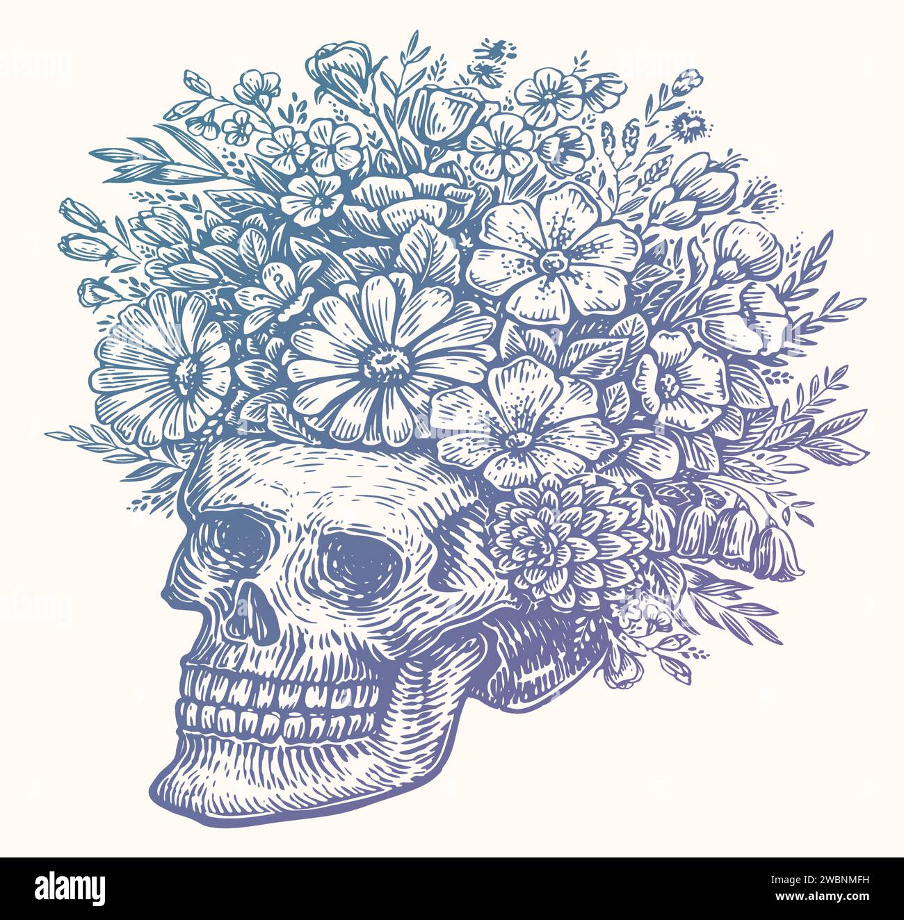 Sitemapcdatahttpabckniqoocombull Skull Drawing With Flowersnull