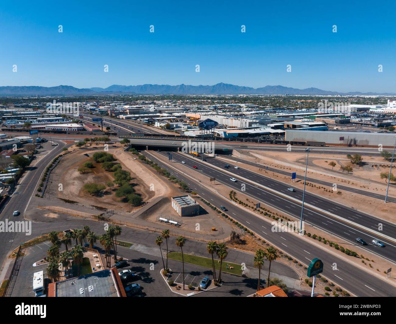 Phoenix city downtown skyline cityscape of Arizona in USA. Stock Photo