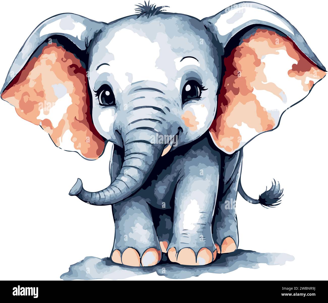 Watercolor elephant art set Stock Vector Images - Alamy