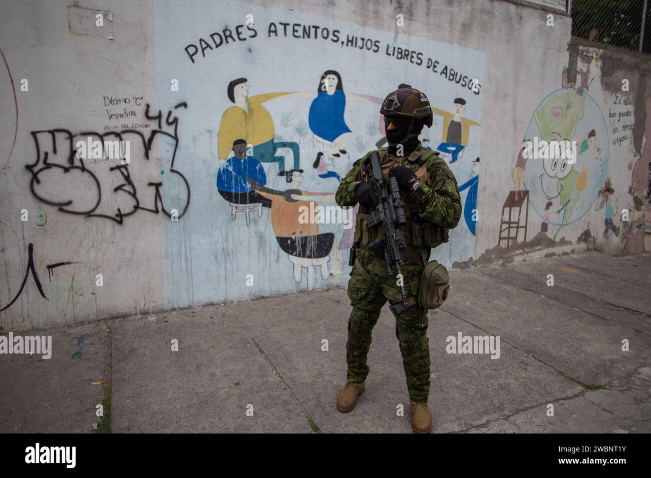 Quito, Ecuador. 11th Jan, 2024. Elite teams from the Ecuadorian armed