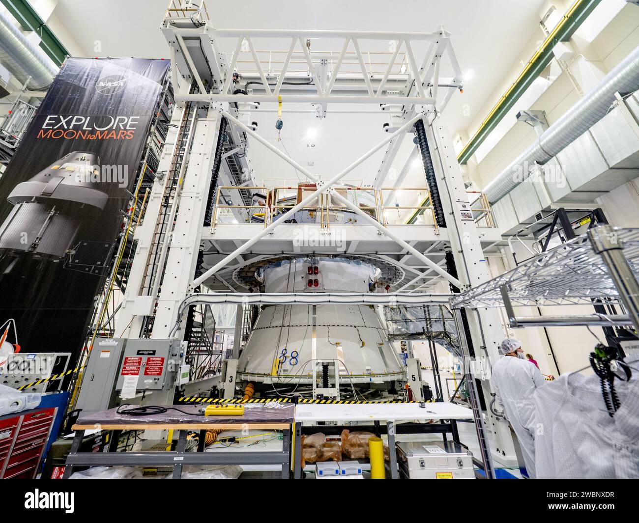 Orion Service Module Sep Orion service module moved to the assembly bay lift station on April 29 ...