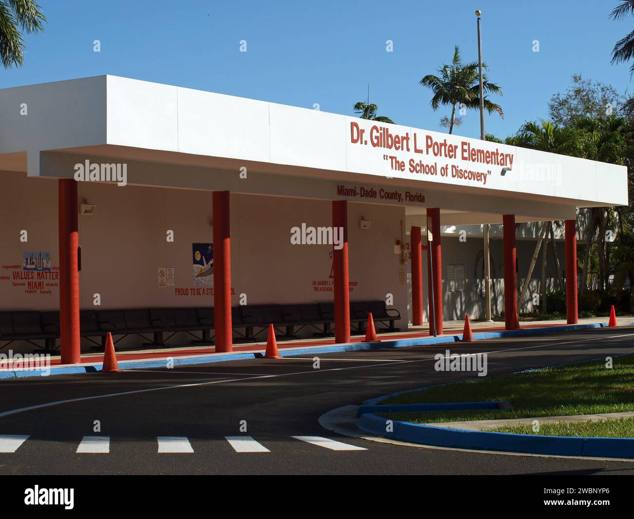 Miami, Florida, United States - December 31, 2023: Elementary school in Miami-Dade County. Stock Photo