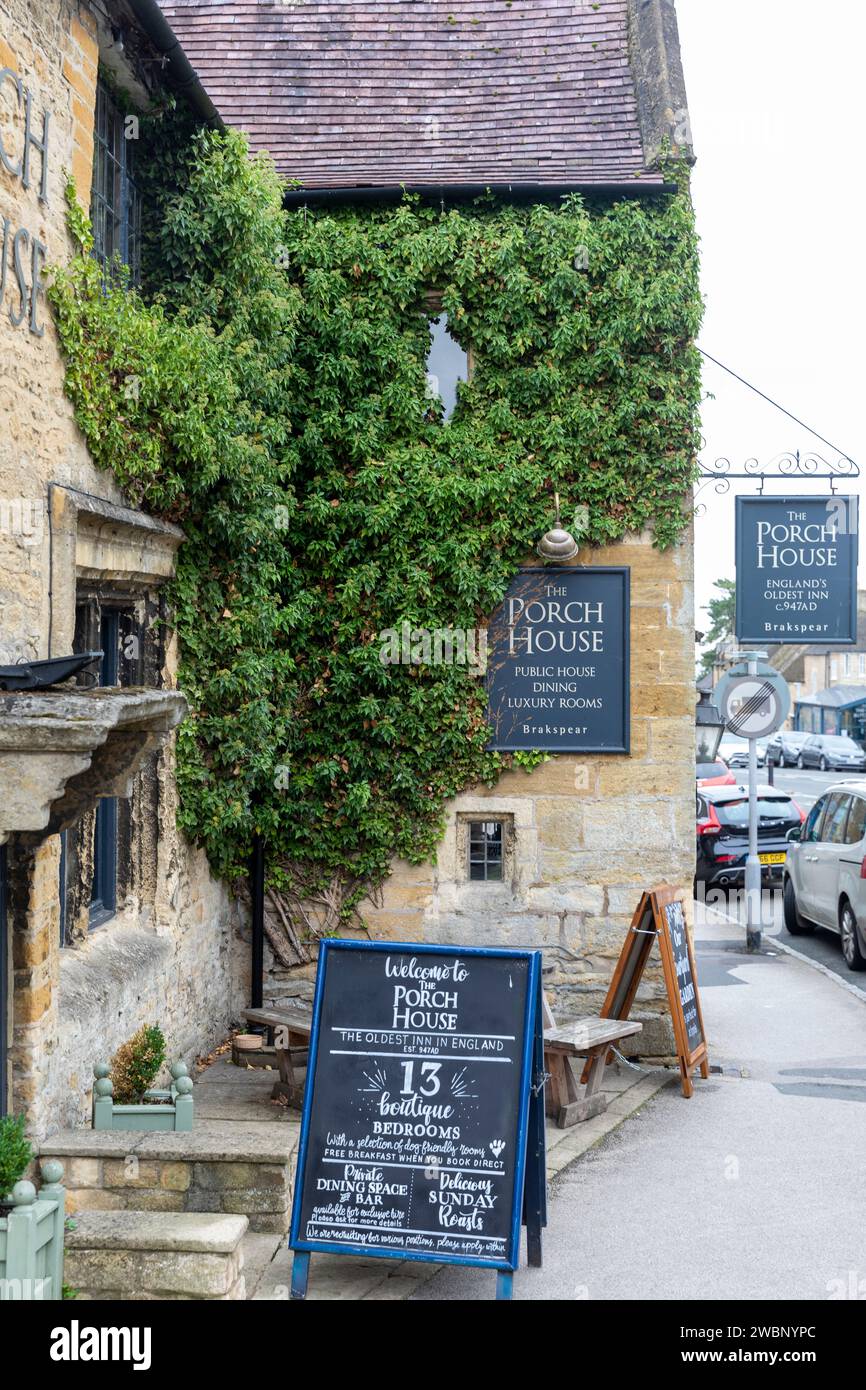 The Porch House pub, Inn and hotel in Stow on the Wold Gloucestershire
