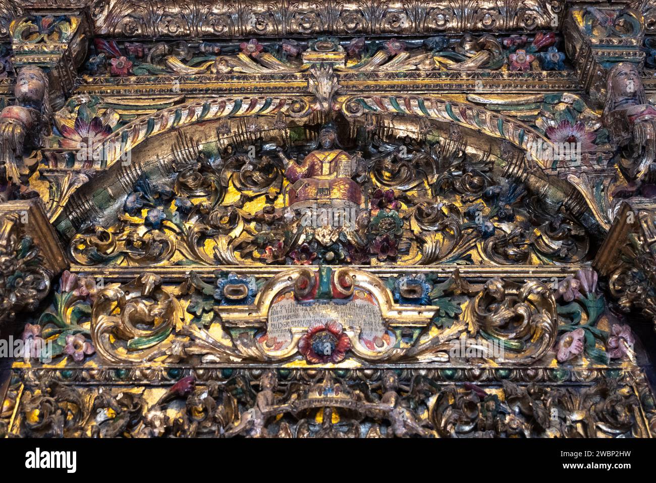 Ornate interior of The Monastery of Panagia Tourliani, Ano Mera, Mykonos, Greece Stock Photo