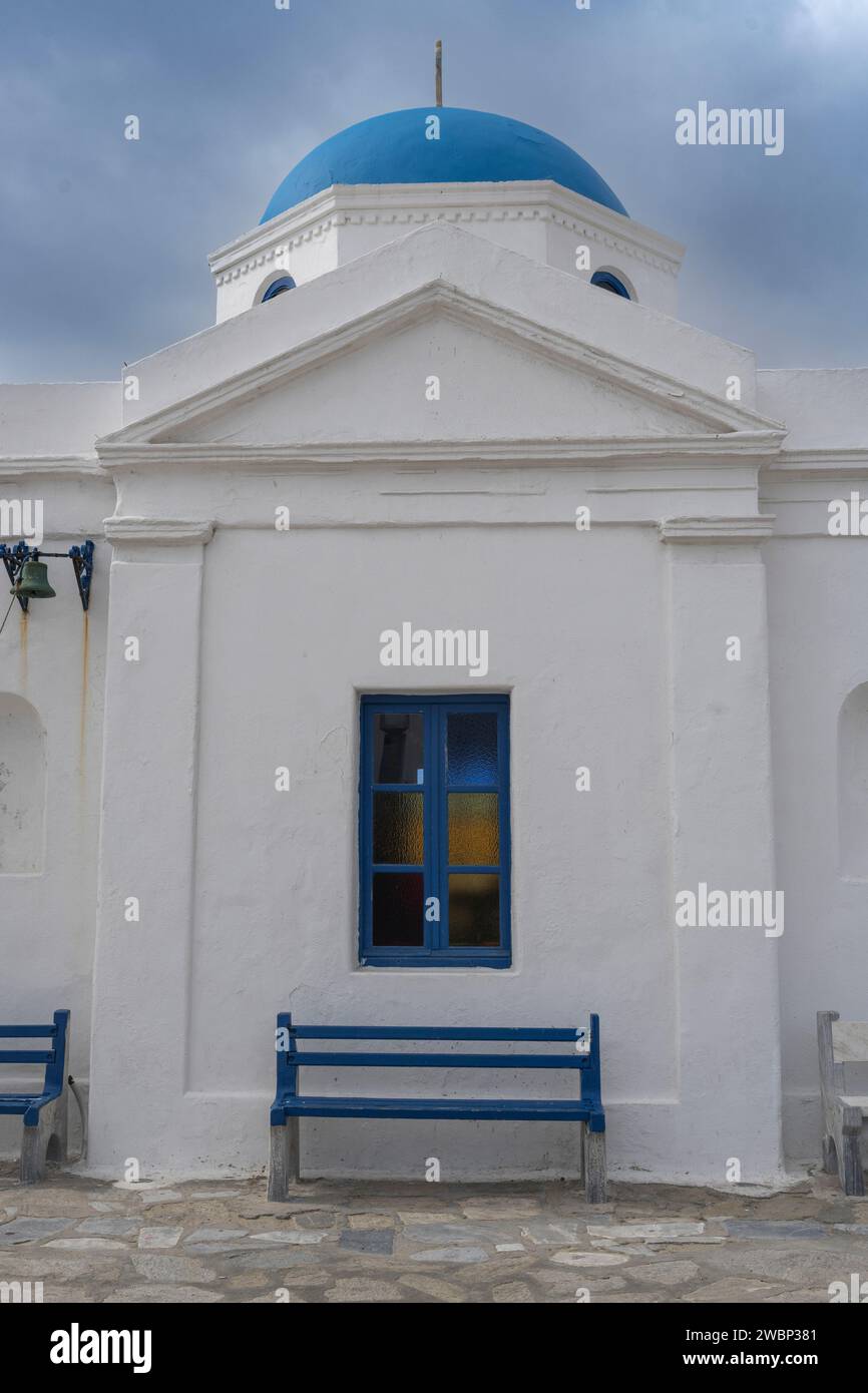 Exterior view of a church in Mykonos Town, Mykonos Islandm South Aegean, Greece Stock Photo
