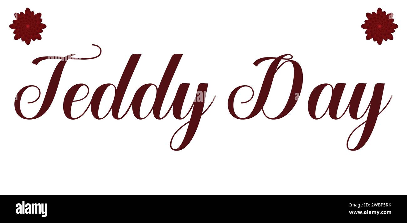 Happy Teddy Day Stylish Text illustration Design Stock Vector