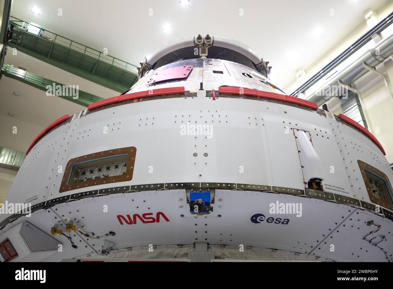 NASA added the “worm” and ESA logos to Orion’s crew module adapter in ...